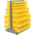 Global Equipment Mobile Double Sided Floor Rack - 96 Blue Stacking Bins 36 x 54 500165BL